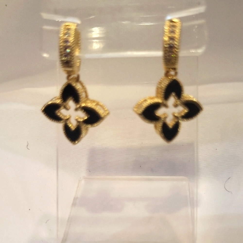 Chic Black and Gold Earrings